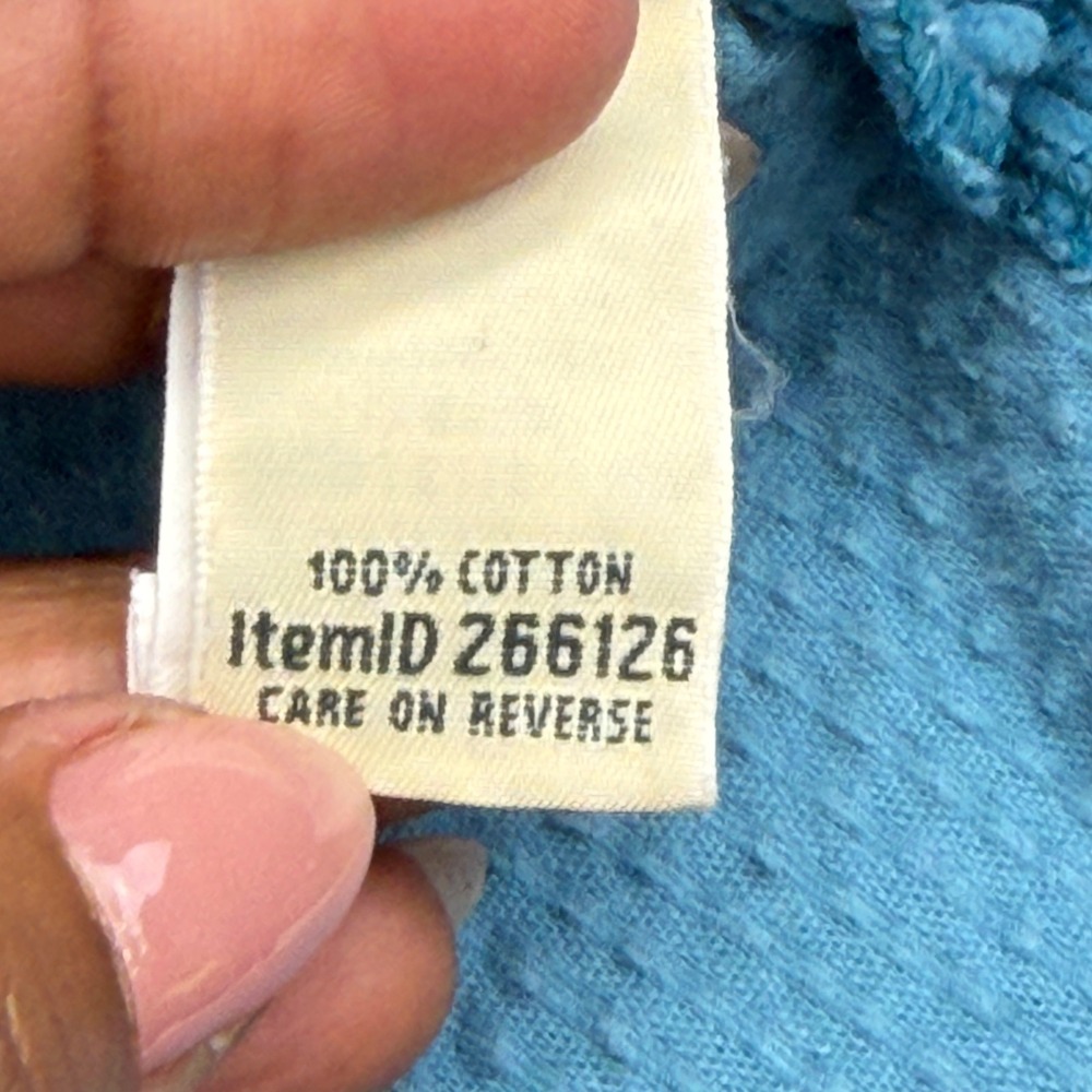 LL Bean Women's M Textured Cotton Corduroy Shirt Teal Button Front Casual - Picture 4 of 12